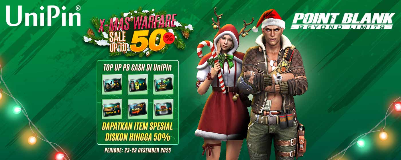 Rayakan X-MAS Warfare Point Blank: Top Up PB Cash di UniPin, Diskon Item Spesial Hingga 50%!